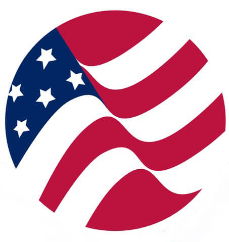 Round illustration of American Flag
